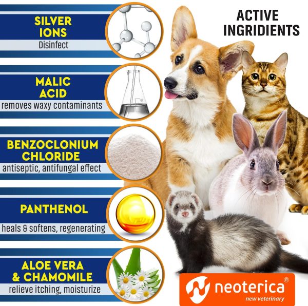Cat & Dog Ear Cleaner Drops & Wash Solution   Yeast Otic Infection Treatment & Itchy Ear Relief for Pet   Wax Remover & Flush Remedy for Any Pets - Image 3