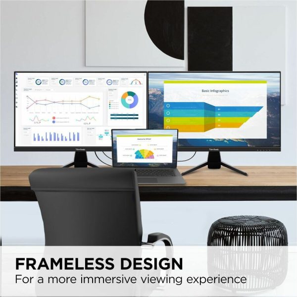 ViewSonic VX2467U 24 Inch 1080p Monitor with 65W USB C, Ultra-Thin Bezels, HDMI, and VGA input - Image 8