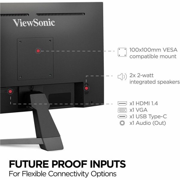 ViewSonic VX2467U 24 Inch 1080p Monitor with 65W USB C, Ultra-Thin Bezels, HDMI, and VGA input - Image 10