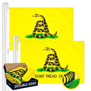 Gadsden Don't Tread on Me Flag 2x3FT 2-Pack Double-sided Embroidered Polyester By G128