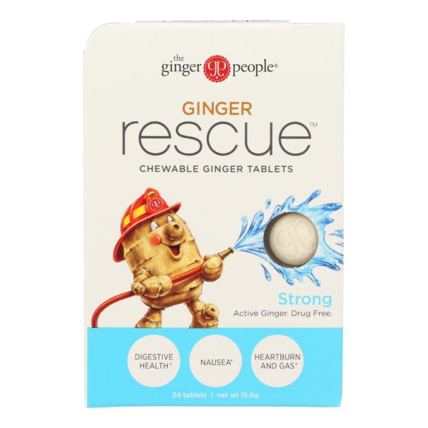 Ginger People Ginger Rescue - Strong - 24 Chewable Tablets - Case of 10 - Image 2