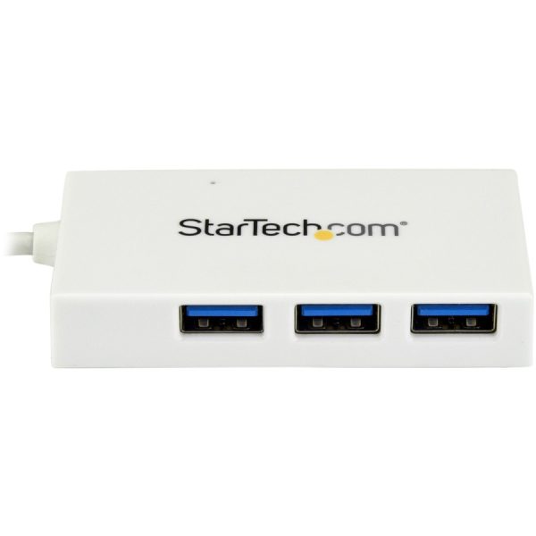 StarTech.com 4 Port USB C Hub with 1x USB-C & 3x USB-A (SuperSpeed 5Gbps) - USB Bus Powered - Portable/Laptop USB 3.0 Type-C Hub - White - Image 3