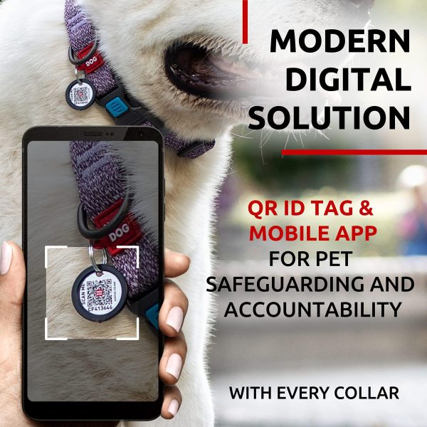 WAUDOG Reflective Cotton Dog Collar Eco Friendly Alt to Nylon Collar for Small Medium and Large Dogs   Pet Collar with QR ID Tag   Puppy Collar for Large Breed Dogs   Adjustable Male Female Dog Collar - Image 3
