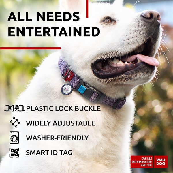 WAUDOG Reflective Cotton Dog Collar Eco Friendly Alt to Nylon Collar for Small Medium and Large Dogs   Pet Collar with QR ID Tag   Puppy Collar for Large Breed Dogs   Adjustable Male Female Dog Collar - Image 5