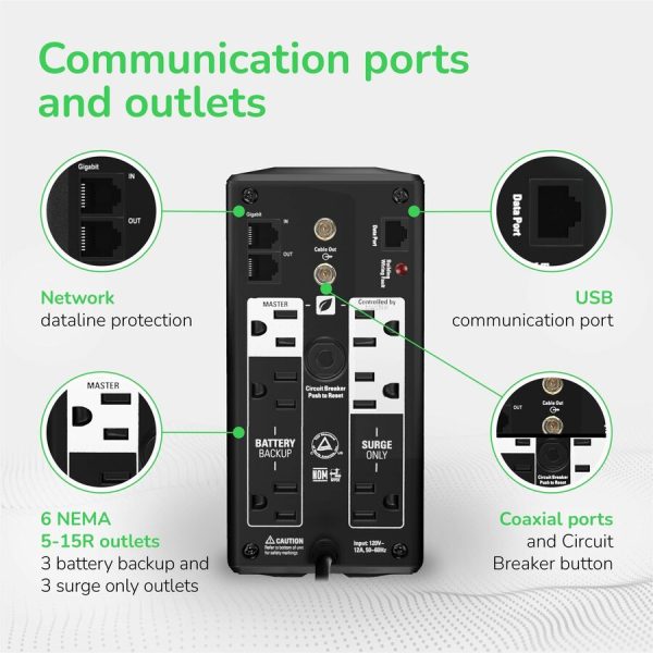 APC Back-UPS Pro, 700VA/420W, Tower, 120V, 6x NEMA 5-15R outlets, AVR, LCD, User Replaceable Battery - Image 5