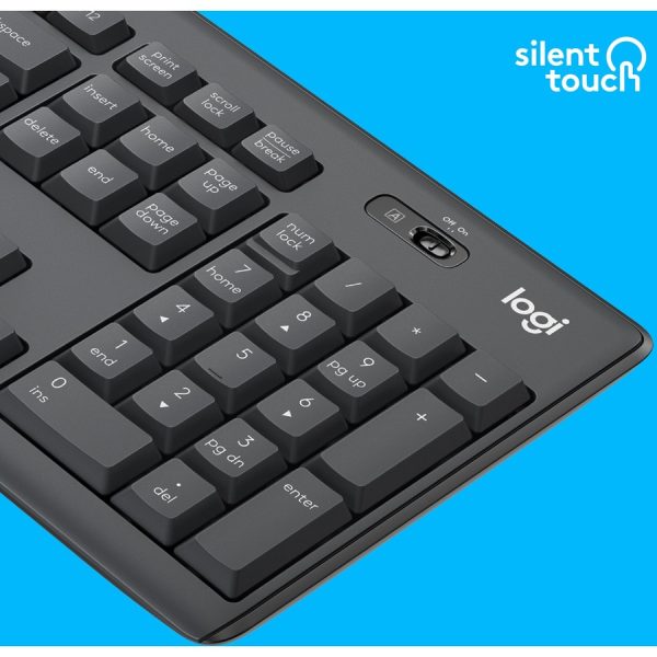 Logitech MK295 Wireless Mouse & Keyboard Combo with SilentTouch Technology, Graphite - Image 3