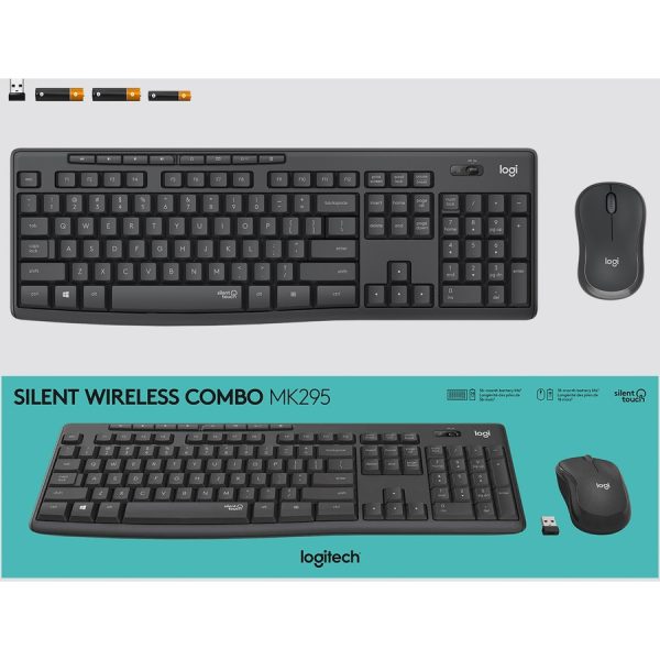Logitech MK295 Wireless Mouse & Keyboard Combo with SilentTouch Technology, Graphite - Image 9