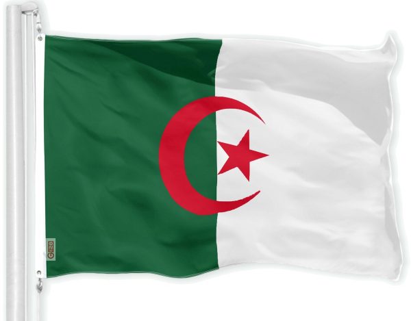 G128 Algeria Algerian Flag | 3x5 Ft | LiteWeave Pro Series Printed 150D Polyester | Country Flag, Indoor/Outdoor, Vibrant Colors, Brass Grommets, Thicker and More Durable Than 100D 75D Polyester