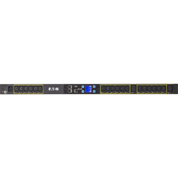Eaton Metered Input rack PDU, 0U, L6-20P, C20 input, 3.84 kW max, 100-240V, 16A, 10 ft cord, Single-phase, Outlets: (18) C13 Outlet grip, (2) C19 Outlet grip