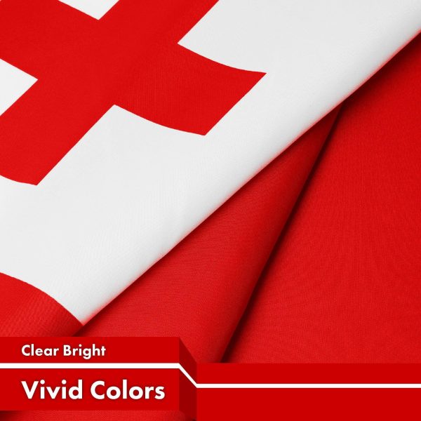 G128 2 Pack: Tonga Tongan Flag | 3x5 Ft | LiteWeave Pro Series Printed 150D Polyester | Country Flag, Indoor/Outdoor, Vibrant Colors, Brass Grommets, Thicker and More Durable Than 100D 75D Polyester - Image 3