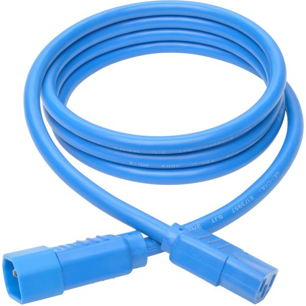 Eaton Tripp Lite Series Heavy-Duty PDU Power Cord, C13 to C14 - 15A, 250V, 14 AWG, 6 ft. (1.83 m), Blue - Image 2