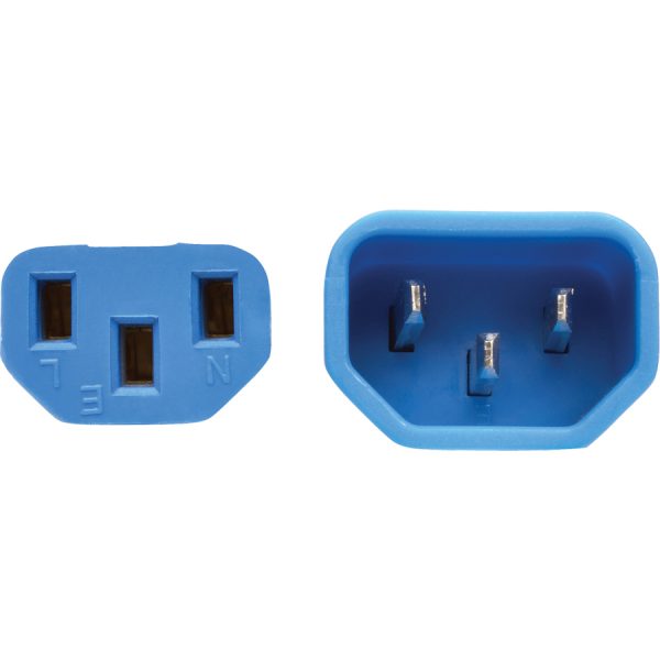 Eaton Tripp Lite Series Heavy-Duty PDU Power Cord, C13 to C14 - 15A, 250V, 14 AWG, 6 ft. (1.83 m), Blue - Image 3