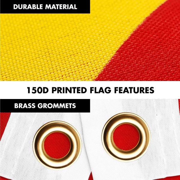 G128 Combo Pack: 6 Ft Tangle Free Aluminum Spinning Flagpole (Black) & Union of Soviet Socialist Republics USSR Flag 3x5 Ft, LiteWeave Pro Series Printed 150D Polyester | Pole with Flag Included - Image 4