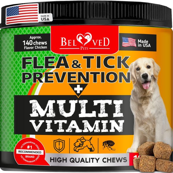 Flea and Tick Prevention Chewable Pills for Dogs   Revolution Oral Flea Treatment for Pets & Complex Multivitamin  Natural Pest Control & Defense Chews   Small Tablets Made in USA (10 Oz)