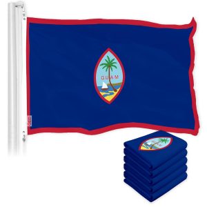 G128 5 Pack: Guam Guamanian Flag | 3x5 Ft | LiteWeave Pro Series Printed 150D Polyester | Indoor/Outdoor, Vibrant Colors, Brass Grommets, Thicker and More Durable Than 100D 75D Polyester
