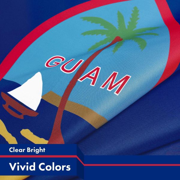 G128 5 Pack: Guam Guamanian Flag | 3x5 Ft | LiteWeave Pro Series Printed 150D Polyester | Indoor/Outdoor, Vibrant Colors, Brass Grommets, Thicker and More Durable Than 100D 75D Polyester - Image 3