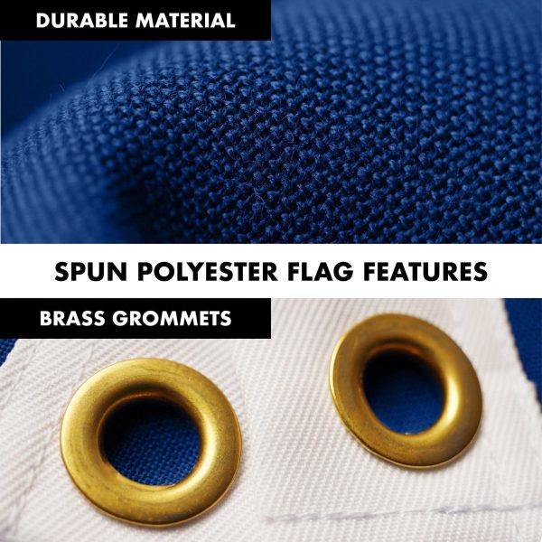 G128 Combo Pack: 5 Ft Tangle Free Spinning Flagpole (Silver) & South Carolina Flag 2x3 Ft Embroidered 220GSM Spun Polyester, Brass Grommets (Flag Included) Aluminum Flag Pole - Image 4