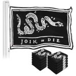 Join, or Die Black Flag 3x5 Ft 10-Pack Printed 150D Polyester By G128