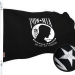 G128 POW MIA Flag Embroidered 2x3 FT Spun Polyester