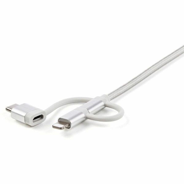 StarTech.com 6ft (1.8m) USB Multi-Charging Cable, USB-A to Lightning/USB-C/Micro-USB, Apple MFi Certified, Braided Nylon Jacket; USB 3-in-1 Charger Cable/Cord - Image 5