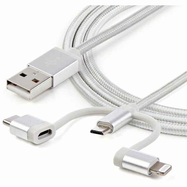 StarTech.com 6ft (1.8m) USB Multi-Charging Cable, USB-A to Lightning/USB-C/Micro-USB, Apple MFi Certified, Braided Nylon Jacket; USB 3-in-1 Charger Cable/Cord - Image 7