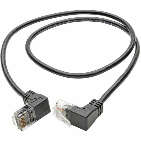 Eaton Tripp Lite Series Right-Angle Cat6 Gigabit Snagless Molded Slim UTP Ethernet Cable (RJ45 M/M), Black, 2 ft. (0.61 m) - Image 2
