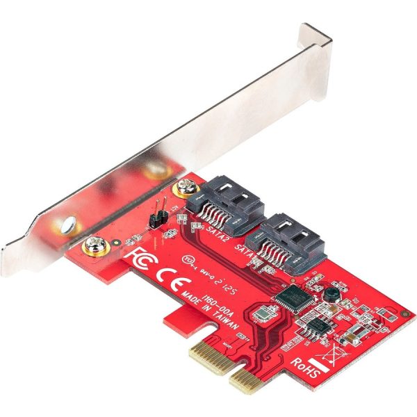 StarTech.com SATA PCIe Card, 2 Port PCIe SATA Expansion Card, 6Gbps SATA, PCI Express to SATA Adapter, Non-RAID, PCIe to SATA Converter - Image 2