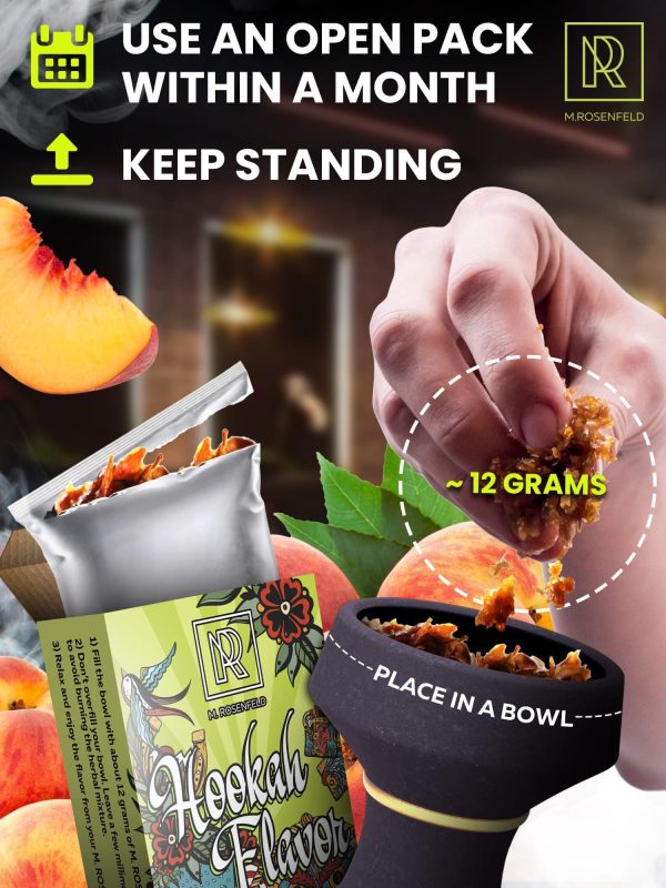 Hookah Flavors Peach   176 ounce (50 gram) Hookah Shisha Tobacco Free Molasses Hookah Tobacco & Nicotine Free Peach Shisha with Real Organic Shisha Hookah Flavors Peach Hookah Flavor - Image 7