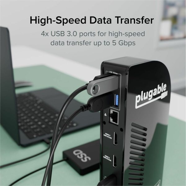 Plugable 13-in-1 USB-C Triple Monitor Docking Station with 100W Charging, Compatible with Windows, Mac, and Chrome with Thunderbolt 3 / 4 or USB-C - Image 6