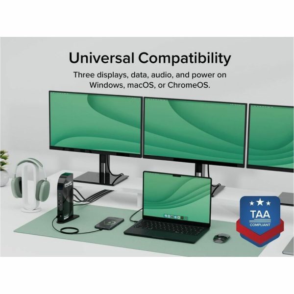 Plugable 13-in-1 USB-C Triple Monitor Docking Station with 100W Charging, Compatible with Windows, Mac, and Chrome with Thunderbolt 3 / 4 or USB-C - Image 8