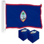 G128 10 Pack: Guam Guamanian Flag | 3x5 Ft | LiteWeave Pro Series Printed 150D Polyester | Indoor/Outdoor, Vibrant Colors, Brass Grommets, Thicker and More Durable Than 100D 75D Polyester
