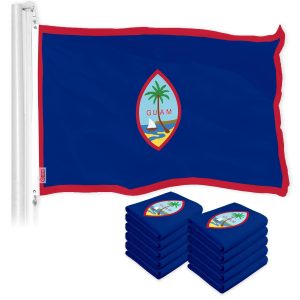 G128 10 Pack: Guam Guamanian Flag | 3x5 Ft | LiteWeave Pro Series Printed 150D Polyester | Indoor/Outdoor, Vibrant Colors, Brass Grommets, Thicker and More Durable Than 100D 75D Polyester