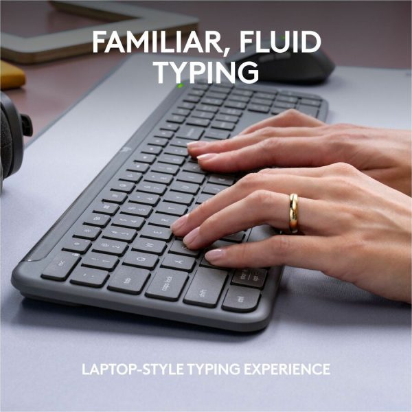 Logitech Signature Slim MK955 for Business Wireless Keyboard and Mouse Combo, Quiet Typing, Secure Receiver - Graphite - Image 4