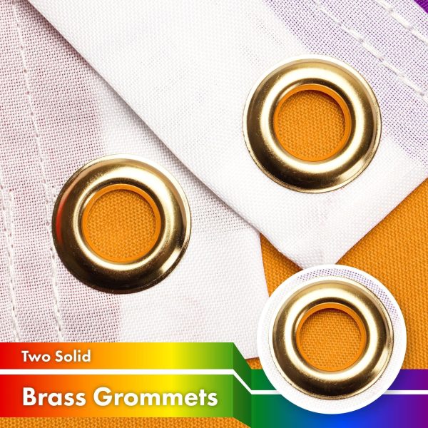 G128 10 Pack: LGBT Rainbow Pride Flag | 3x5 Ft | LiteWeave Pro Series Printed 150D Polyester | Indoor/Outdoor, Vibrant Colors, Brass Grommets, Thicker and More Durable Than 100D 75D Polyester - Image 2