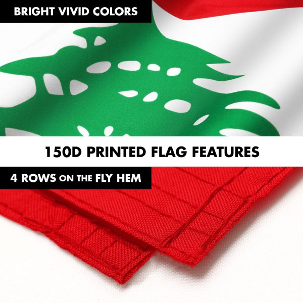 G128 Combo Pack: 6 Ft Tangle Free Spinning Flagpole (Silver) & Lebanon Flag 3x5 Ft Printed 150D Polyester, Brass Grommets (Flag Included) Aluminum Flag Pole - Image 5