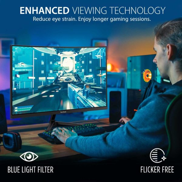 ViewSonic VX2718-PC-MHD 27 Inch Curved 1080p 1ms 180Hz Gaming Monitor with FreeSync Premium, Eye Care, HDMI and Display Port - Image 8