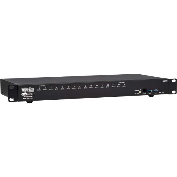 Eaton Tripp Lite Series 16-Port 4K HDMI/USB KVM Switch - 4K 60 Hz Video/Audio, USB Peripheral Sharing, 1U Rack-Mount, TAA