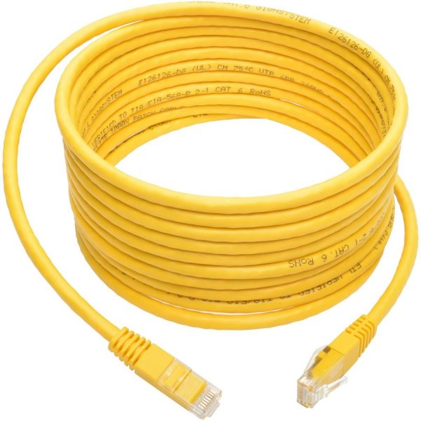 Eaton Tripp Lite Series Cat6 Gigabit Molded (UTP) Ethernet Cable (RJ45 M/M), PoE, Yellow, 15 ft. (4.57 m) - Image 5