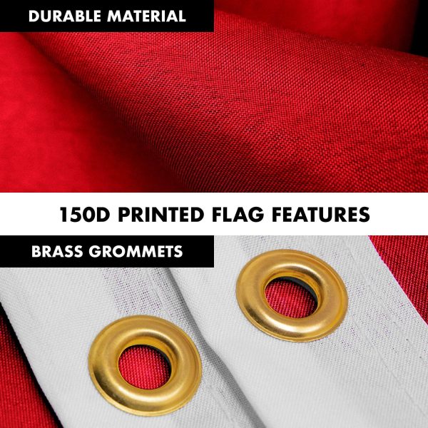 G128 Combo Pack: 5 Ft Tangle Free Aluminum Spinning Flagpole (Silver) & Solid Red Color Flag 2.5x4 Ft, LiteWeave Pro Series Printed 150D Polyester | Pole with Flag Included - Image 4