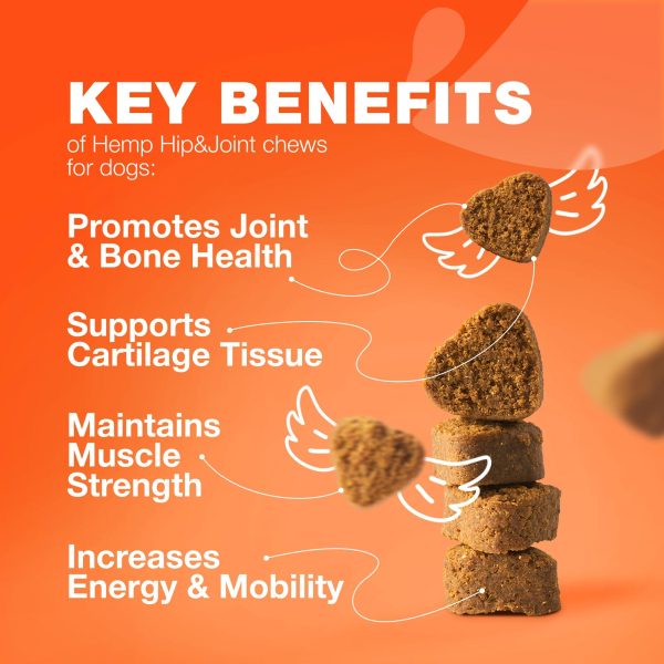 Glucosamine for Dogs   Hemp Hip and Joint Supplement for Dogs   Glucosamine Chondroitin Chews with MSM Turmeric Collagen for Mobility Bone Skin and Coat Health   Maintains Muscle Strength - Image 3
