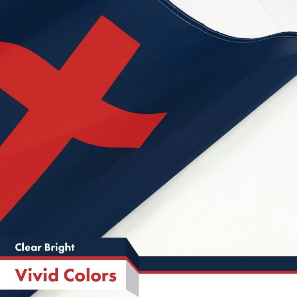 G128 3 Pack: Christian Flag | 3x5 Ft | LiteWeave Pro Series Printed 150D Polyester, 4 Corner Brass Grommets | Religious Flag, Vibrant Colors, Perfect For Balcony, More Durable Than 100D 75D Polyester - Image 3