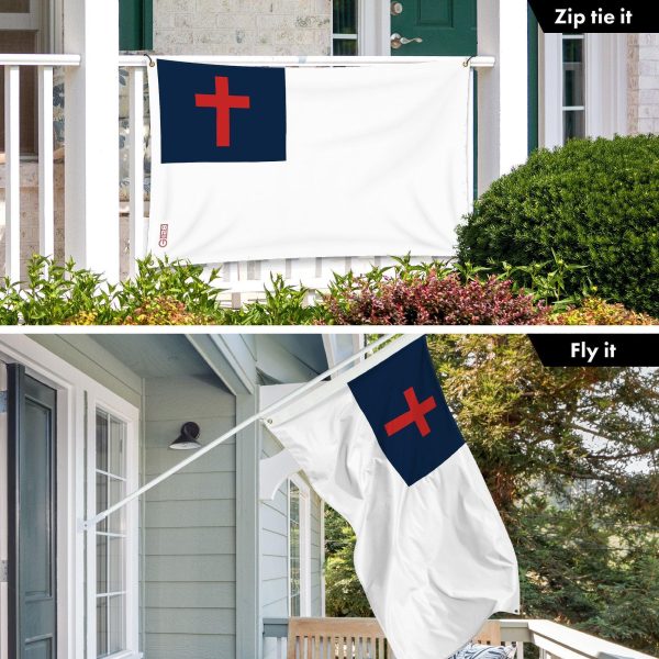 G128 3 Pack: Christian Flag | 3x5 Ft | LiteWeave Pro Series Printed 150D Polyester, 4 Corner Brass Grommets | Religious Flag, Vibrant Colors, Perfect For Balcony, More Durable Than 100D 75D Polyester - Image 8