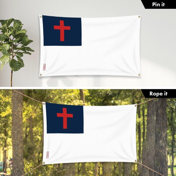 G128 3 Pack: Christian Flag | 3x5 Ft | LiteWeave Pro Series Printed 150D Polyester, 4 Corner Brass Grommets | Religious Flag, Vibrant Colors, Perfect For Balcony, More Durable Than 100D 75D Polyester - Image 9