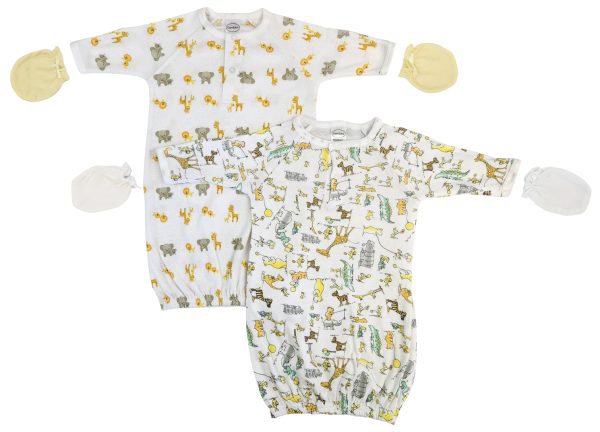 Unisex Newborn Baby 4 Piece Gown Set Nc_0755