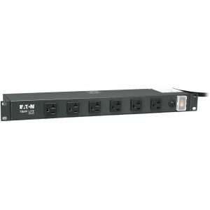 Eaton Tripp Lite Series 1U Rack-Mount Power Strip, 120V, 20A, 5-20P, 12 Outlets (6 Front-Facing, 6-Rear-Facing) 15 ft. (4.57 m) Cord