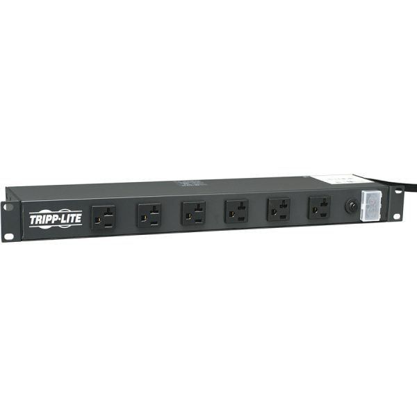 Eaton Tripp Lite Series 1U Rack-Mount Power Strip, 120V, 20A, 5-20P, 12 Outlets (6 Front-Facing, 6-Rear-Facing) 15 ft. (4.57 m) Cord - Image 3
