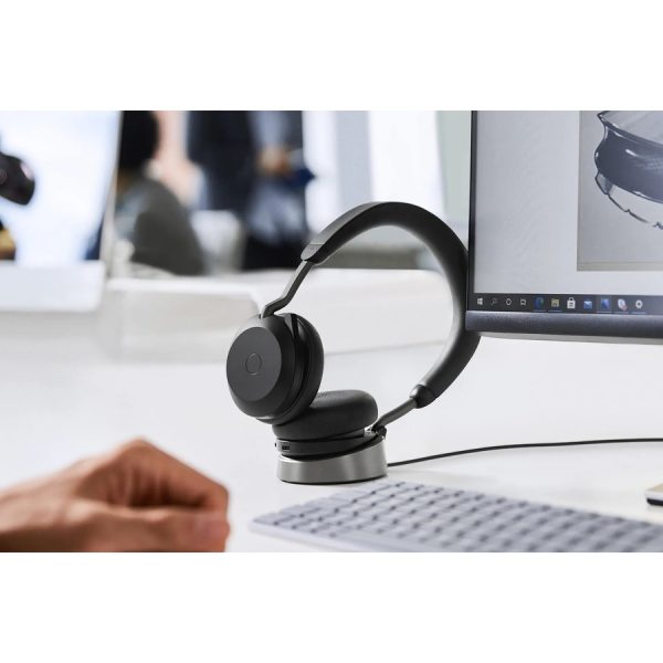 Jabra Evolve2 75 Wireless On-ear Stereo Headset - USB-C - For MS Teams - Black - Binaural - Ear-cup - 3000 cm - Bluetooth - 20 Hz to 20 kHz - MEMS Technology Microphone - Noise Cancelling - Image 3