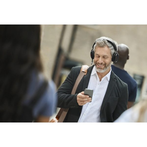 Jabra Evolve2 75 Wireless On-ear Stereo Headset - USB-C - For MS Teams - Black - Binaural - Ear-cup - 3000 cm - Bluetooth - 20 Hz to 20 kHz - MEMS Technology Microphone - Noise Cancelling - Image 7
