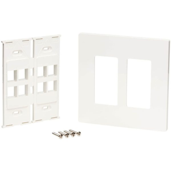 Eaton Tripp Lite Series 8-Port Keystone Double-Gang Faceplate, White, TAA - Image 4