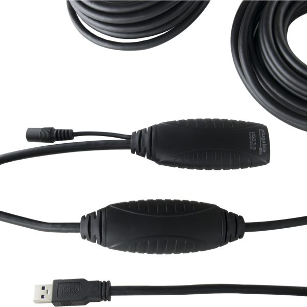 Plugable 10 Meter (32 Foot) USB 3.0 Active Extension Cable with AC Power Adapter and Back-Voltage Protection - Image 4